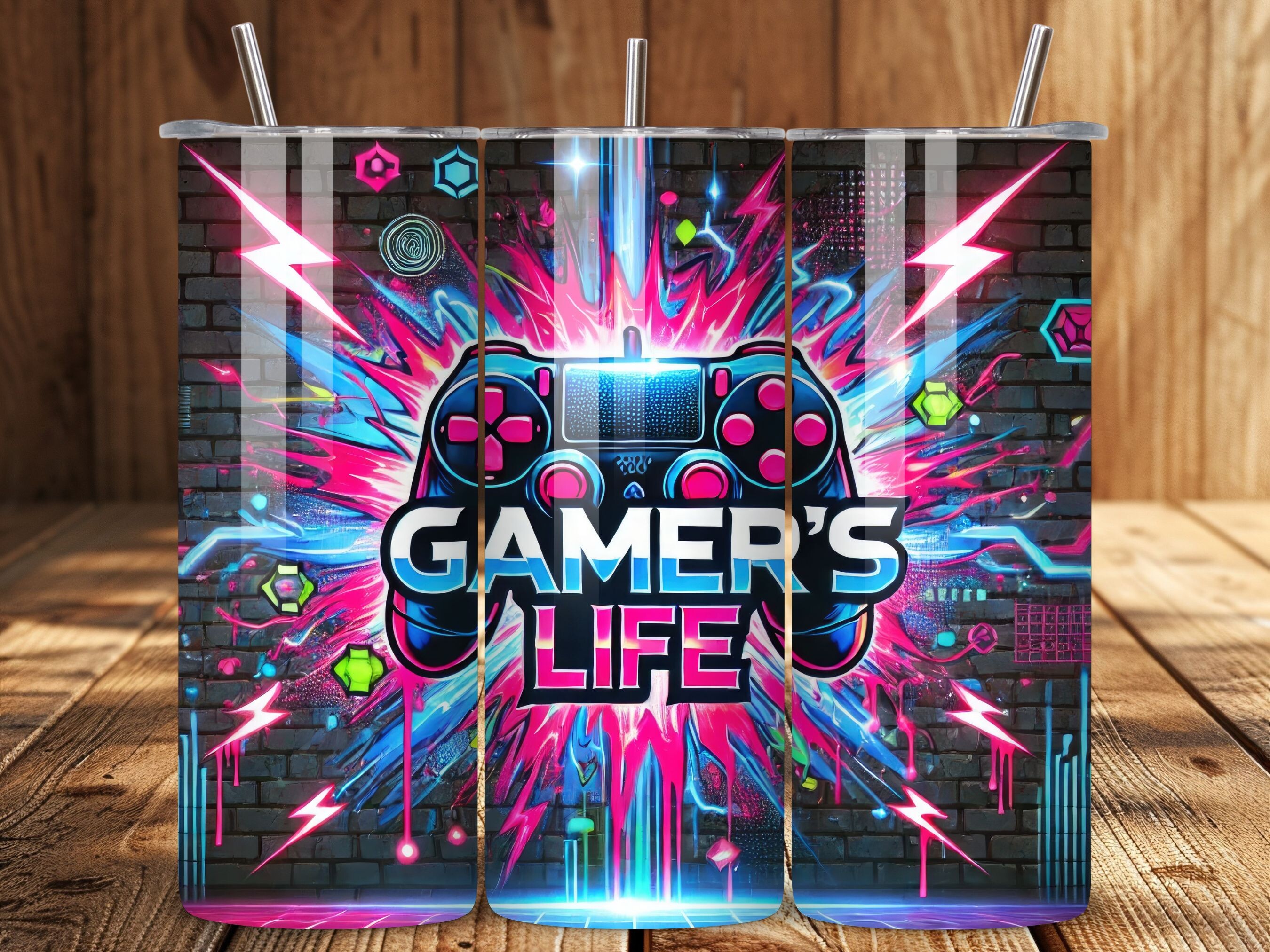 Gamers Life20oz Tumbler Wrap Graphic by MOON CREATION · Creative Fabrica