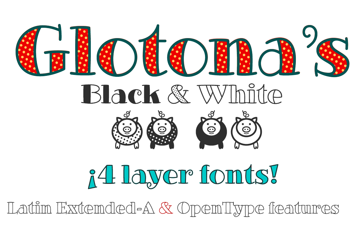 Glotona font preview - soft rounded handwritten script typeface