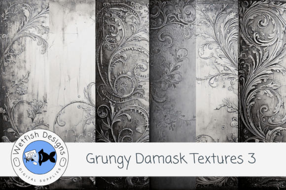 Grungy Damask Paper Textures 3