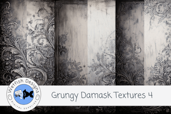 Grungy Damask Paper Textures 4