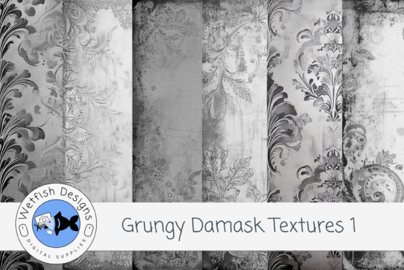 Grungy Damask Texture Papers 1