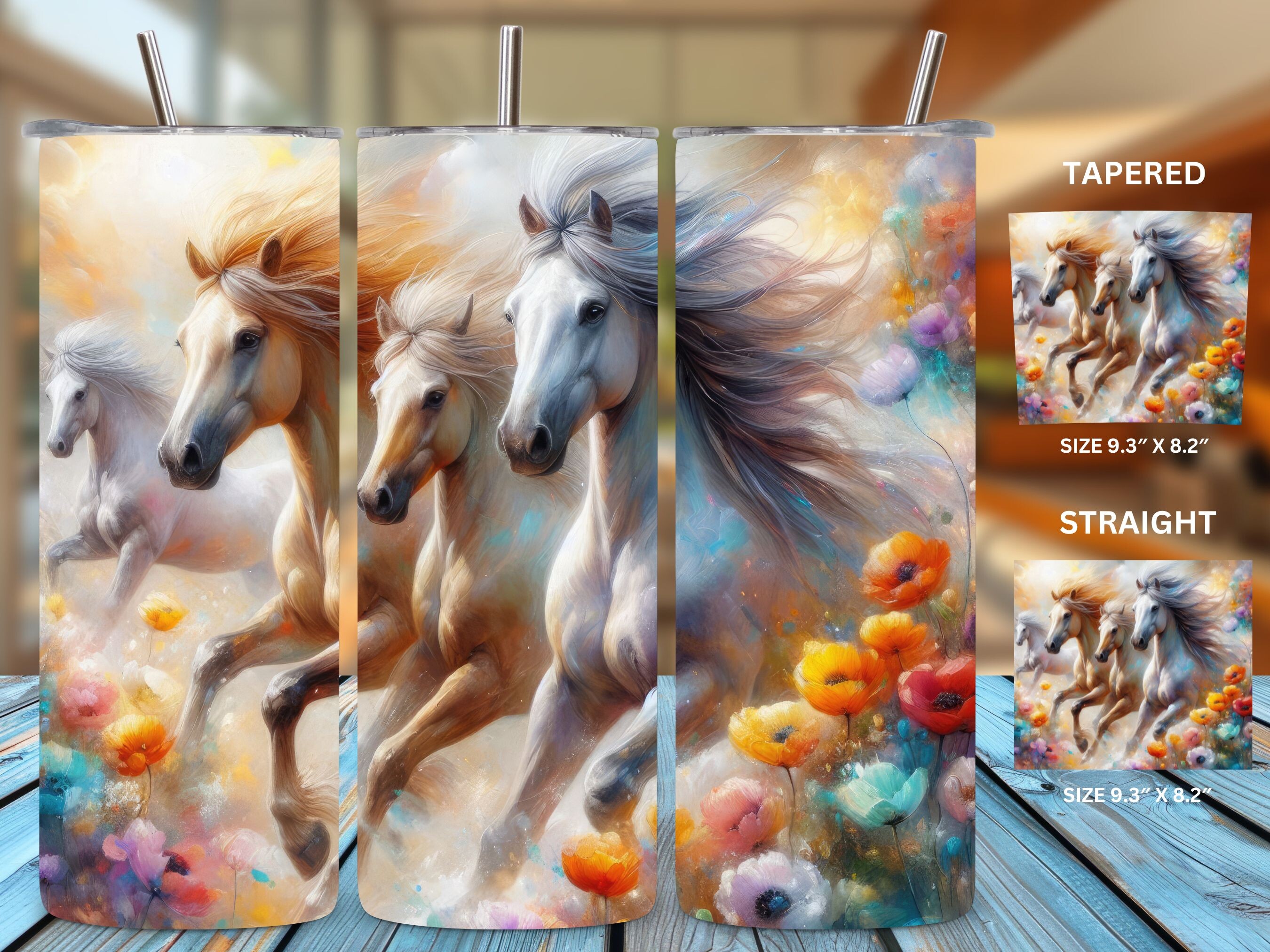 Horse Floral Tumbler Wrap Sublimation Graphic by Puma Prints · Creative ...