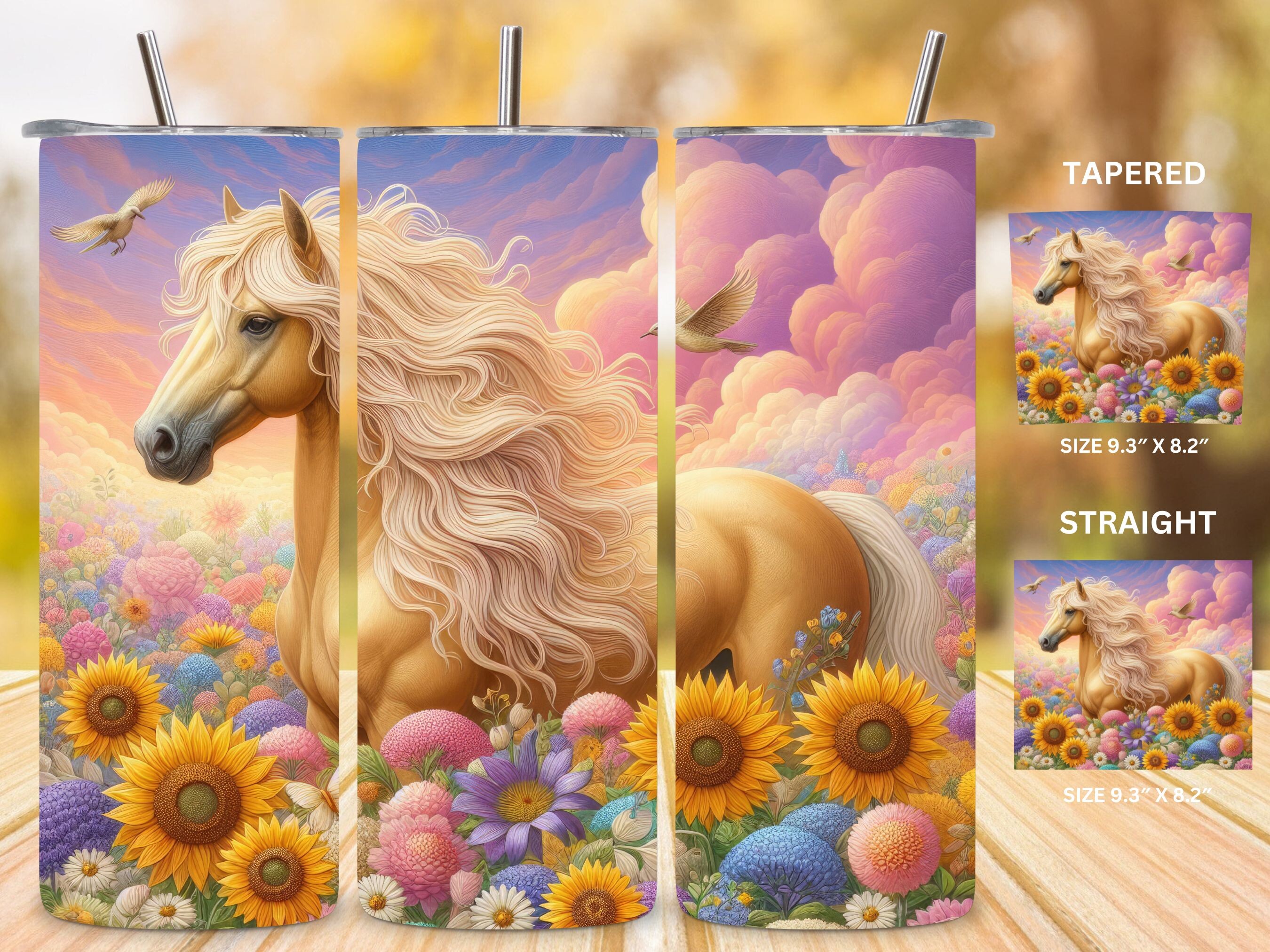 Horse Floral Tumbler Wrap Sublimation Graphic by Puma Prints · Creative ...