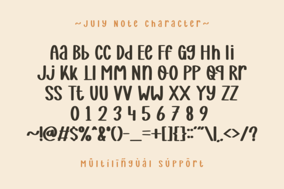 July Notes Font PNG with transparent background - Preview 1