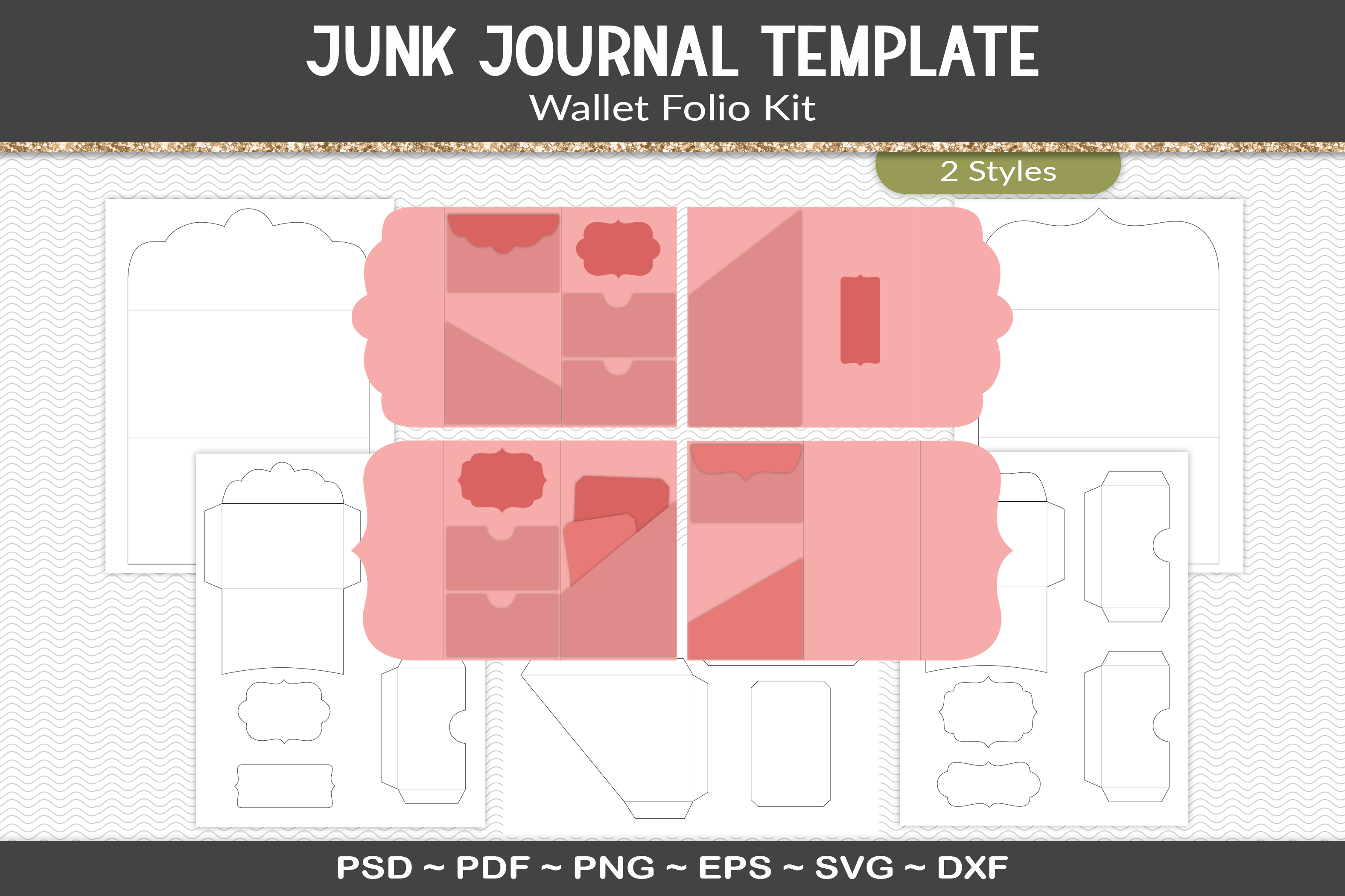 Junk Journal Folio Template Kit