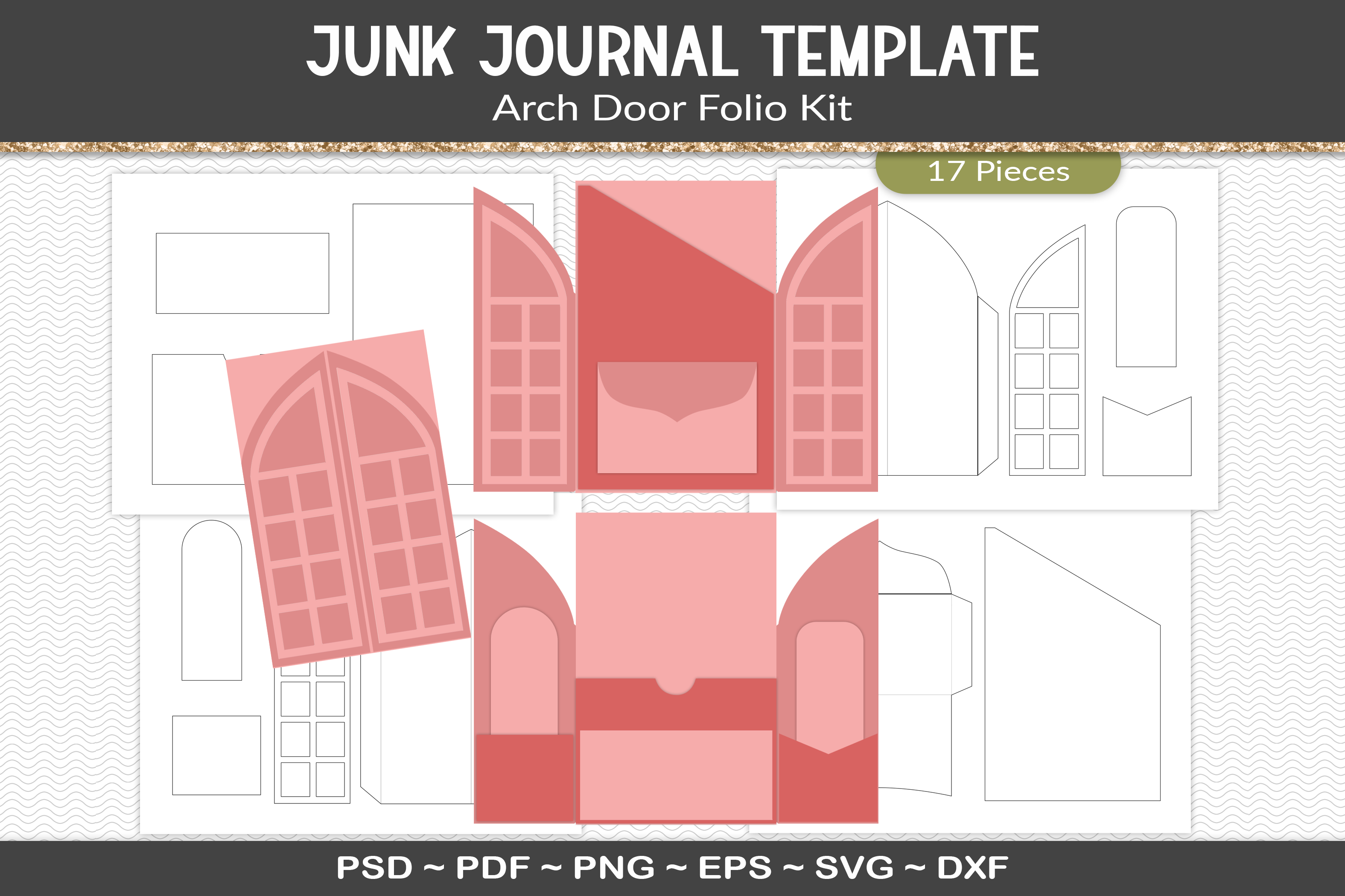 Junk Journal Folio Template Kit
