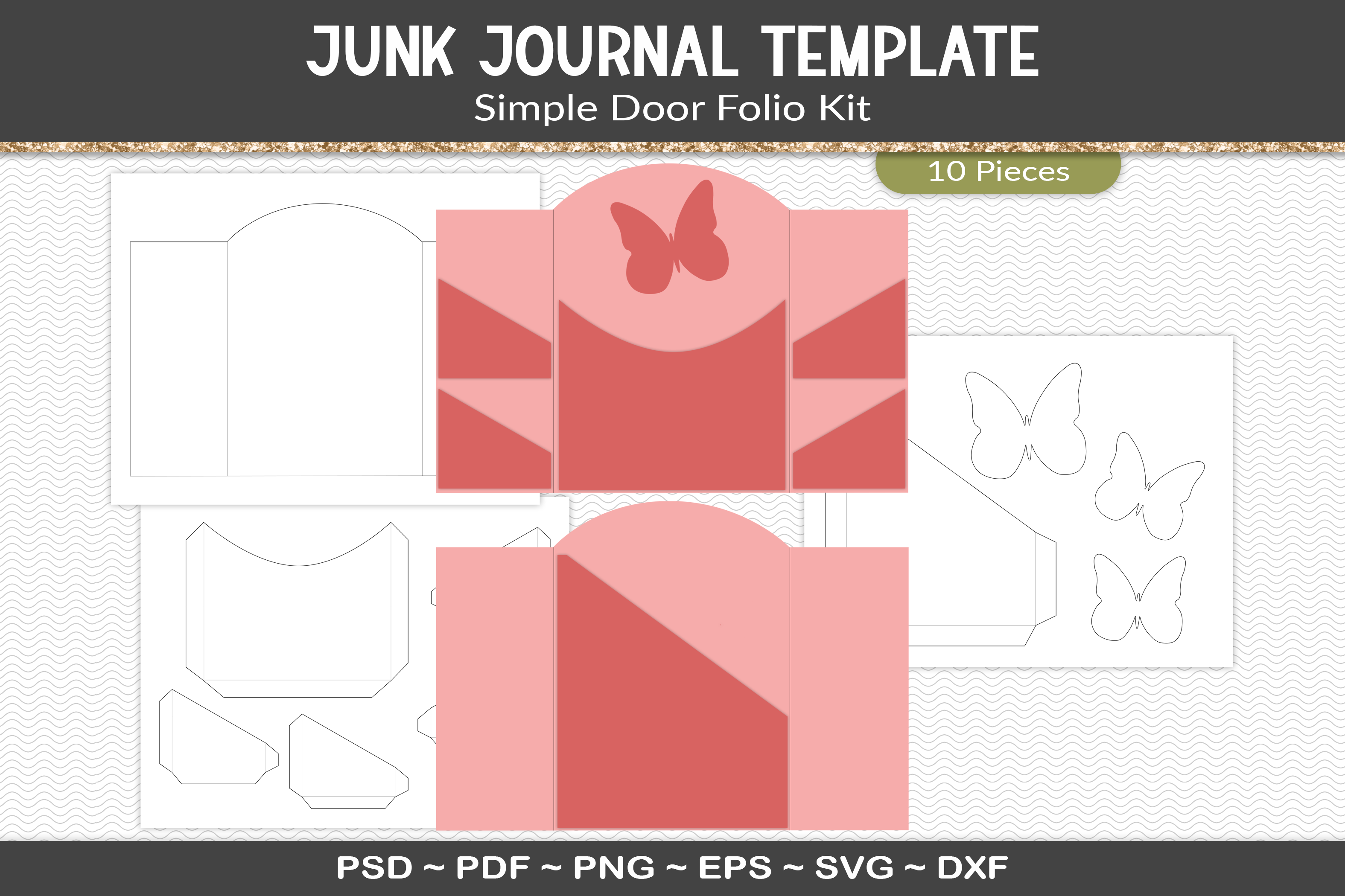 Junk Journal Folio Template Kit