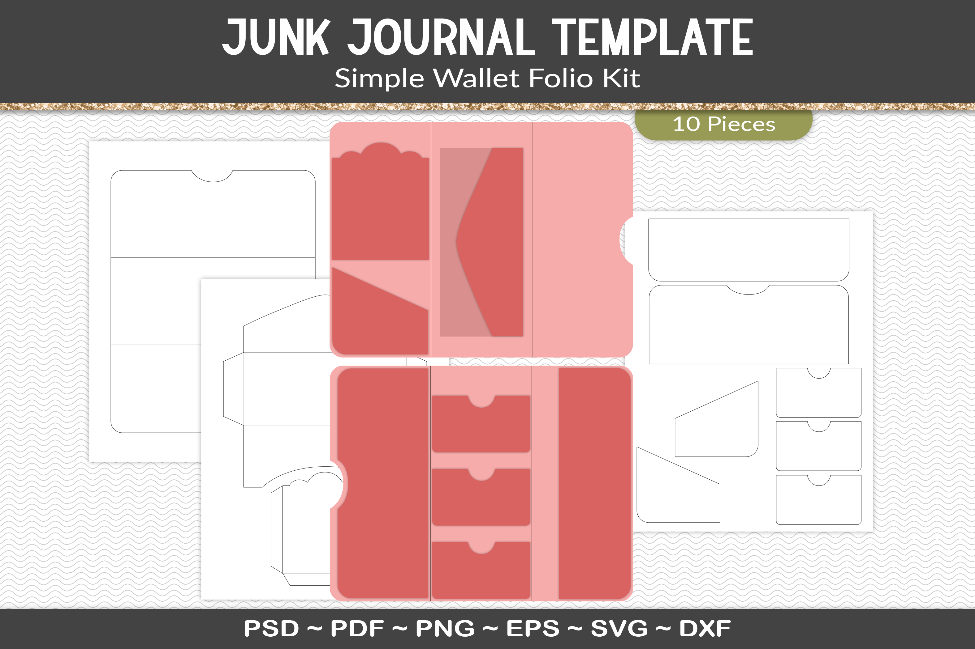 Junk Journal Folio Template Kit