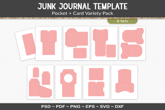 Junk Journal Pockets and Cards Template