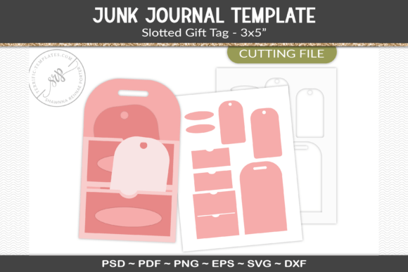 Junk Journal Slotted Gift Tag Template