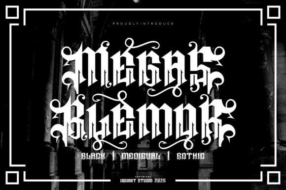 Megas Blemor Font PNG with transparent background - Preview 1