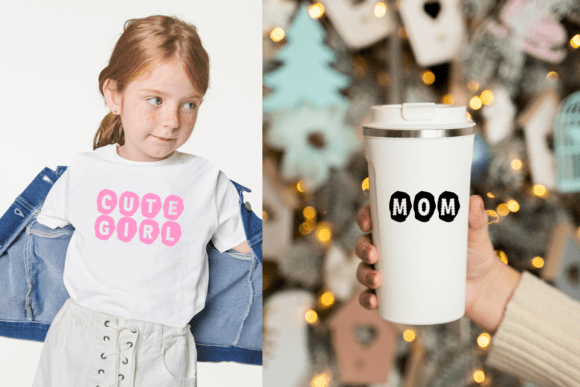 Mom Retro Font PNG with transparent background - Preview 1