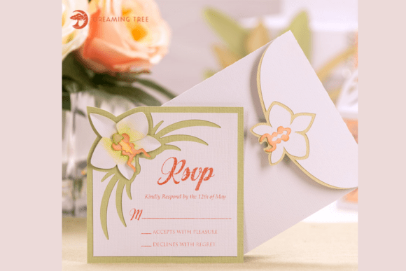 Orchid RSVP Card SVG