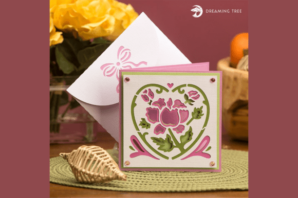Pink Floral Card SVG