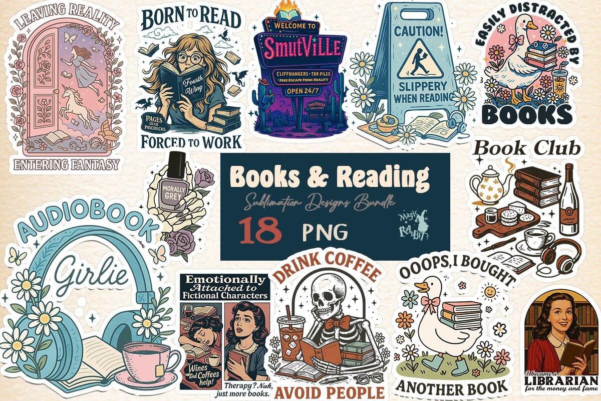 Reading Books Sublimation Bundle