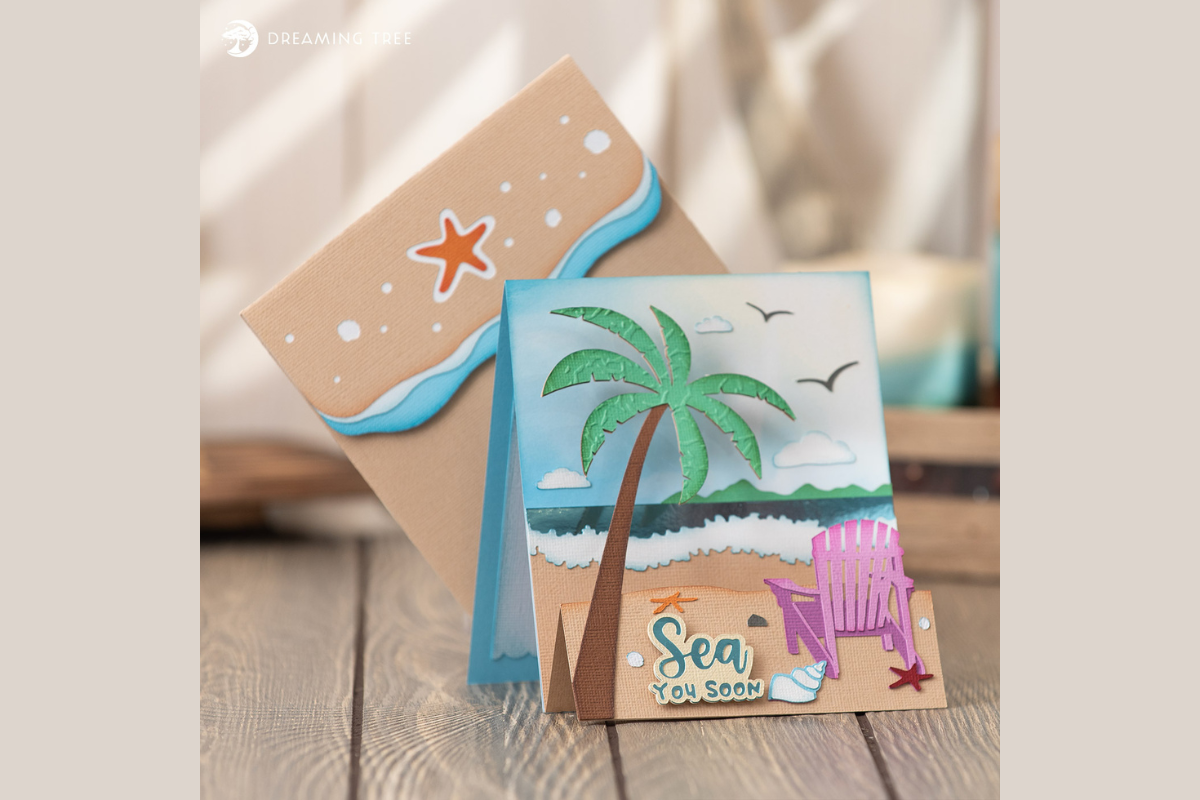 Seashore Double Easel Card SVG