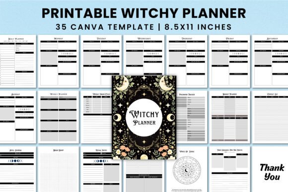 Witchy Planner for Canva KDP Interior