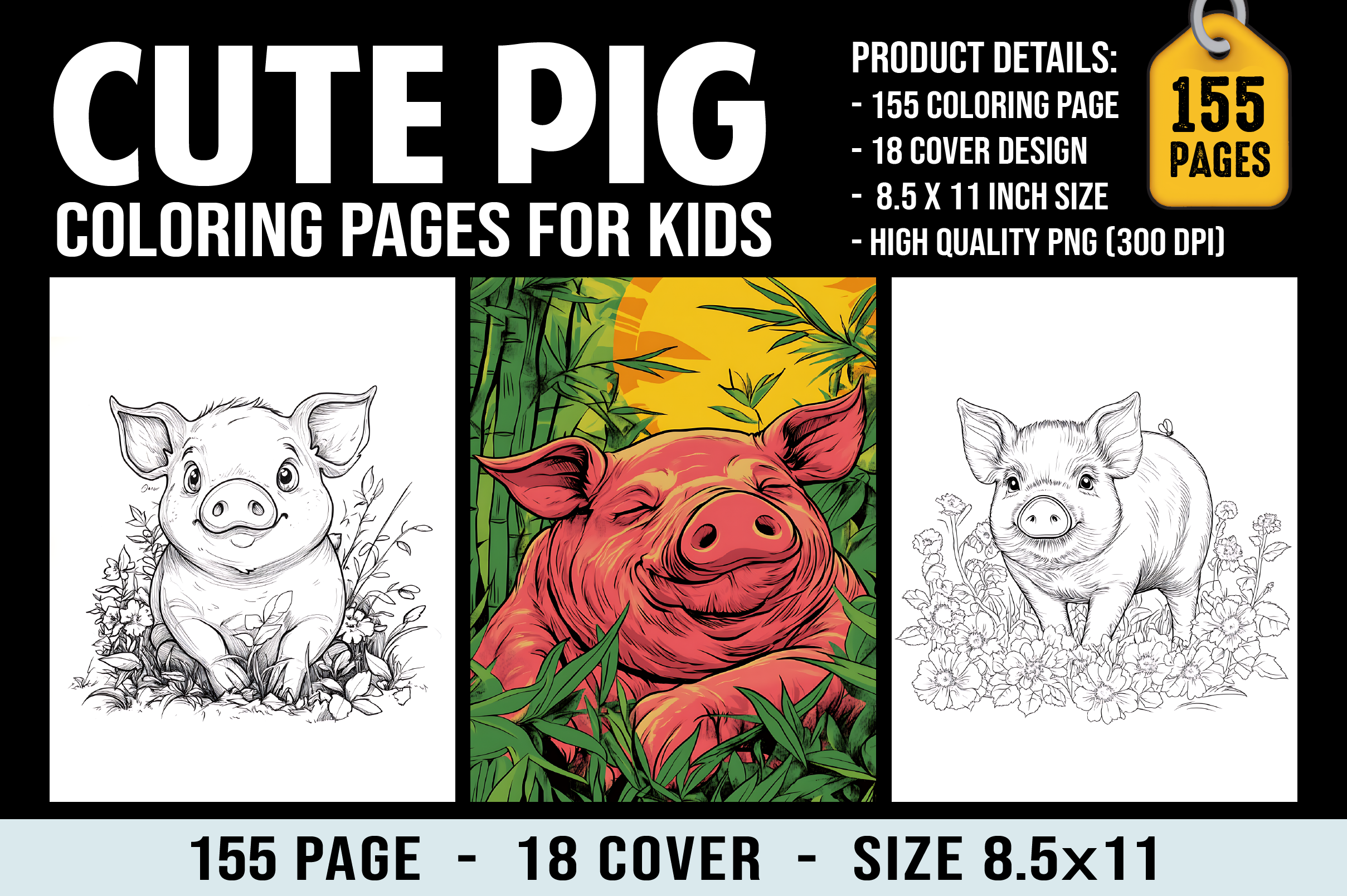 155 Cute Pig Coloring Pages for Kids
