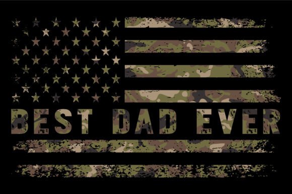 Best Dad Ever Military Camo Flag Design Gráfico Manualidades Por Crafts Station