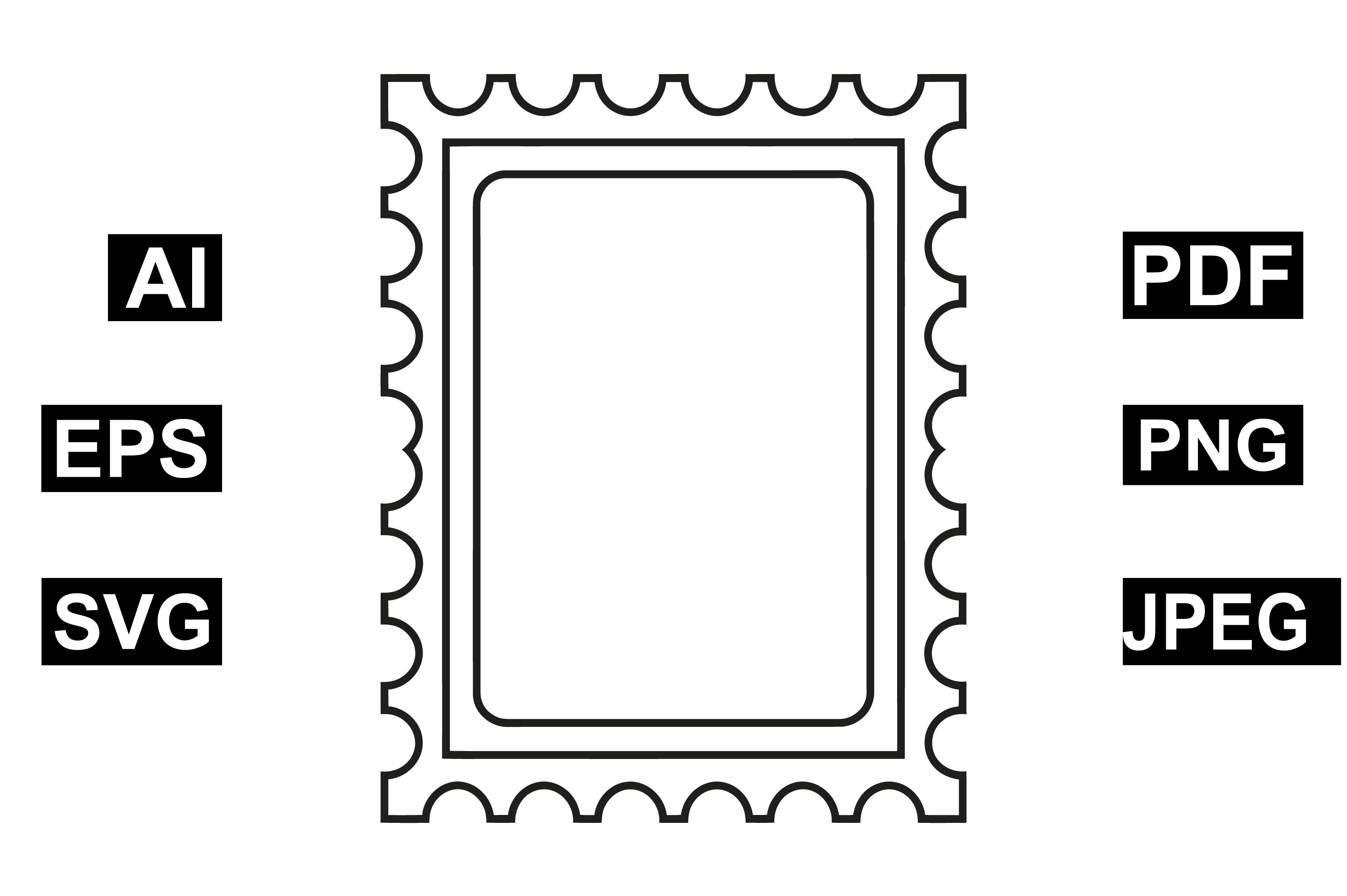 Blank Postage Stamp Frame Icon Graphic by Silhouette Station · Creative ...