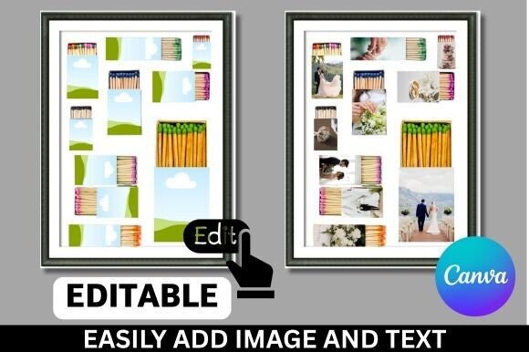 Digital Matchbox DIY Blank Canva Templet