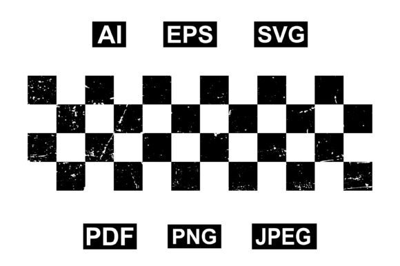 Distressed Racing Checker Banner Strip