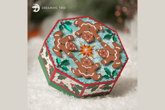 Gingerbread Goodie Box SVG Christmas 3D SVG Craft By Dreaming Tree