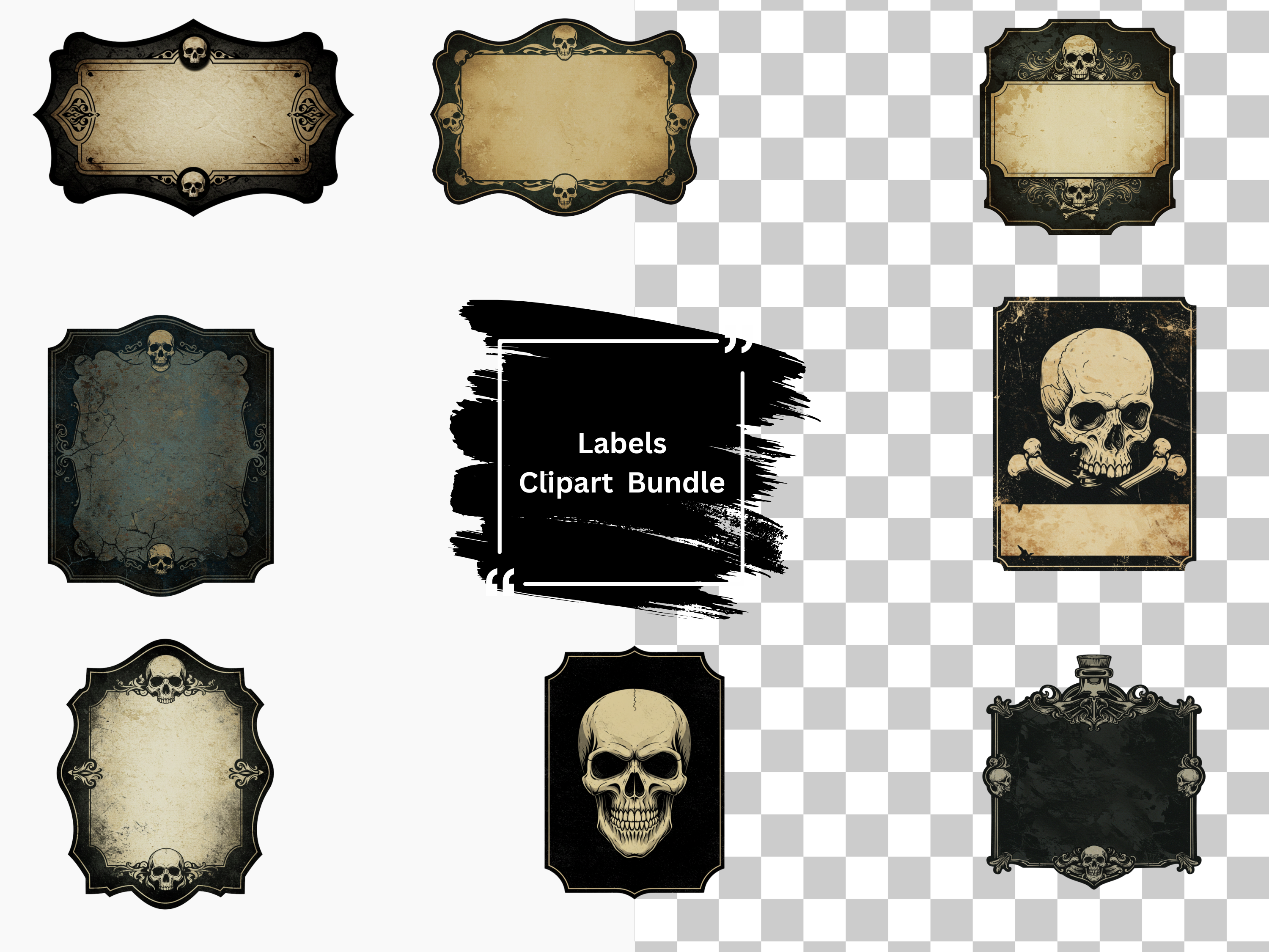 Gothic Labels and Frames
