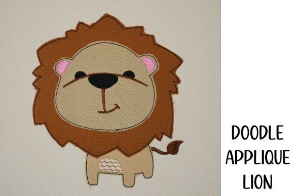 Lion Doodle Appliqué – Embroidery Design