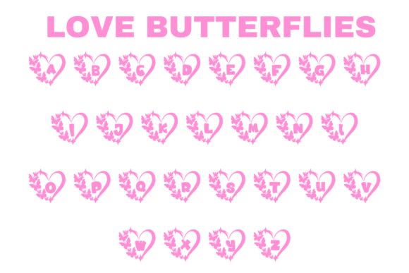 Love Butterflies Font PNG with transparent background - Preview 1