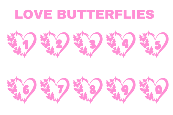 Love Butterflies Font PNG with transparent background - Preview 3