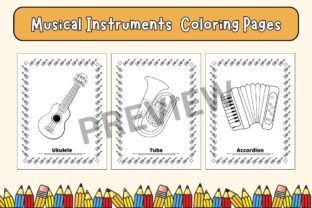 Writing Music Instrument For Coluring Musical Instruments Coloring Pages Graphic by TheStudyKits ยท Creative ...