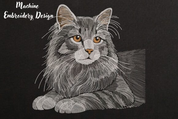 Realistic Long-Haired Fluffy Cat