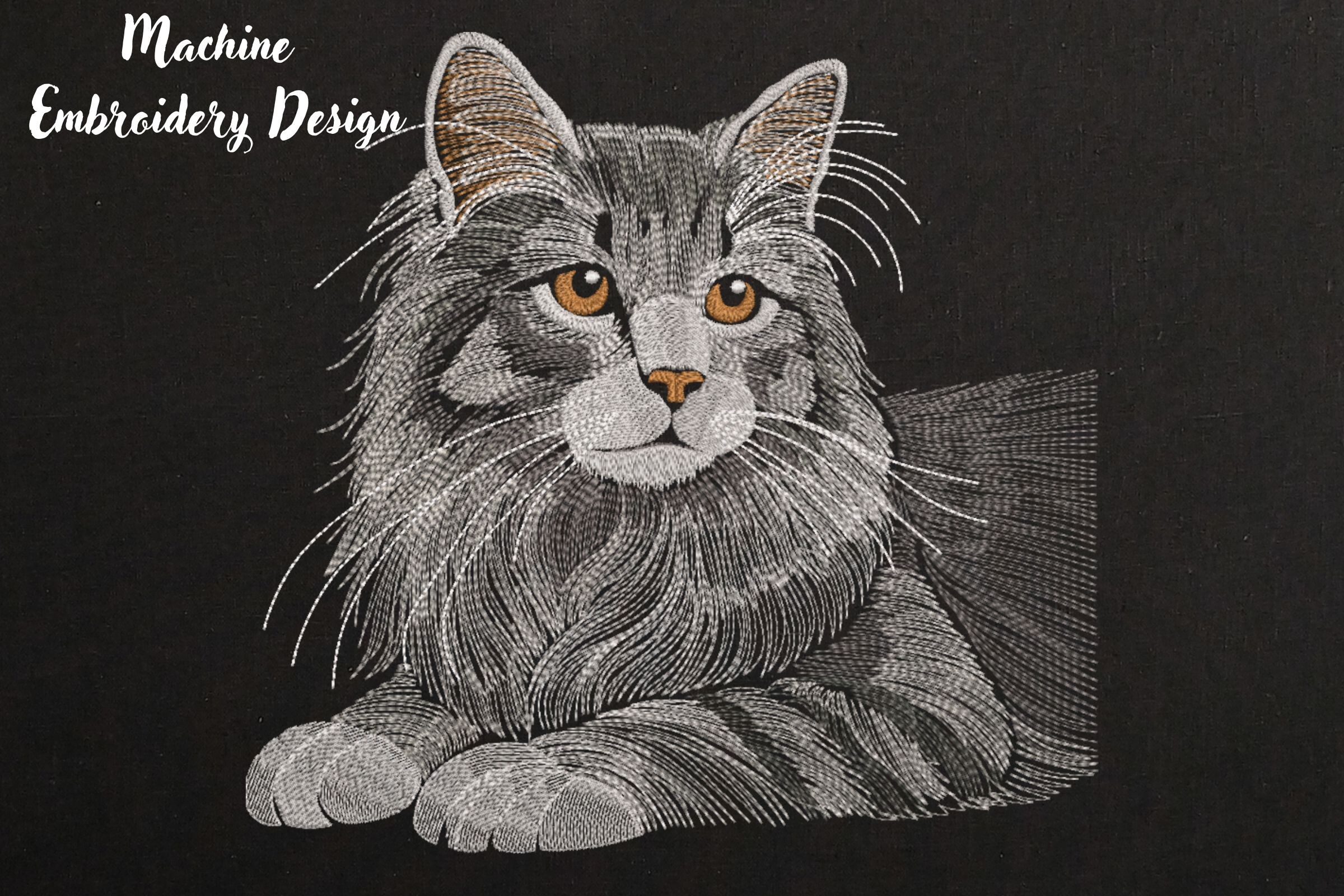 Realistic Long-Haired Fluffy Cat
