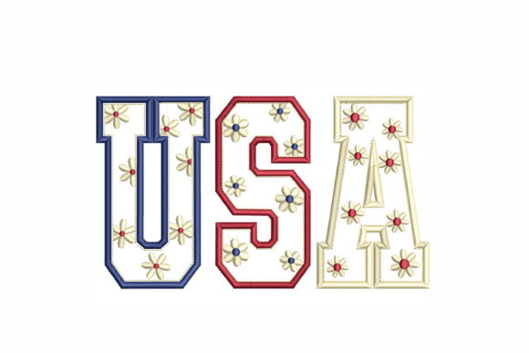USA Applique Embroidery Design