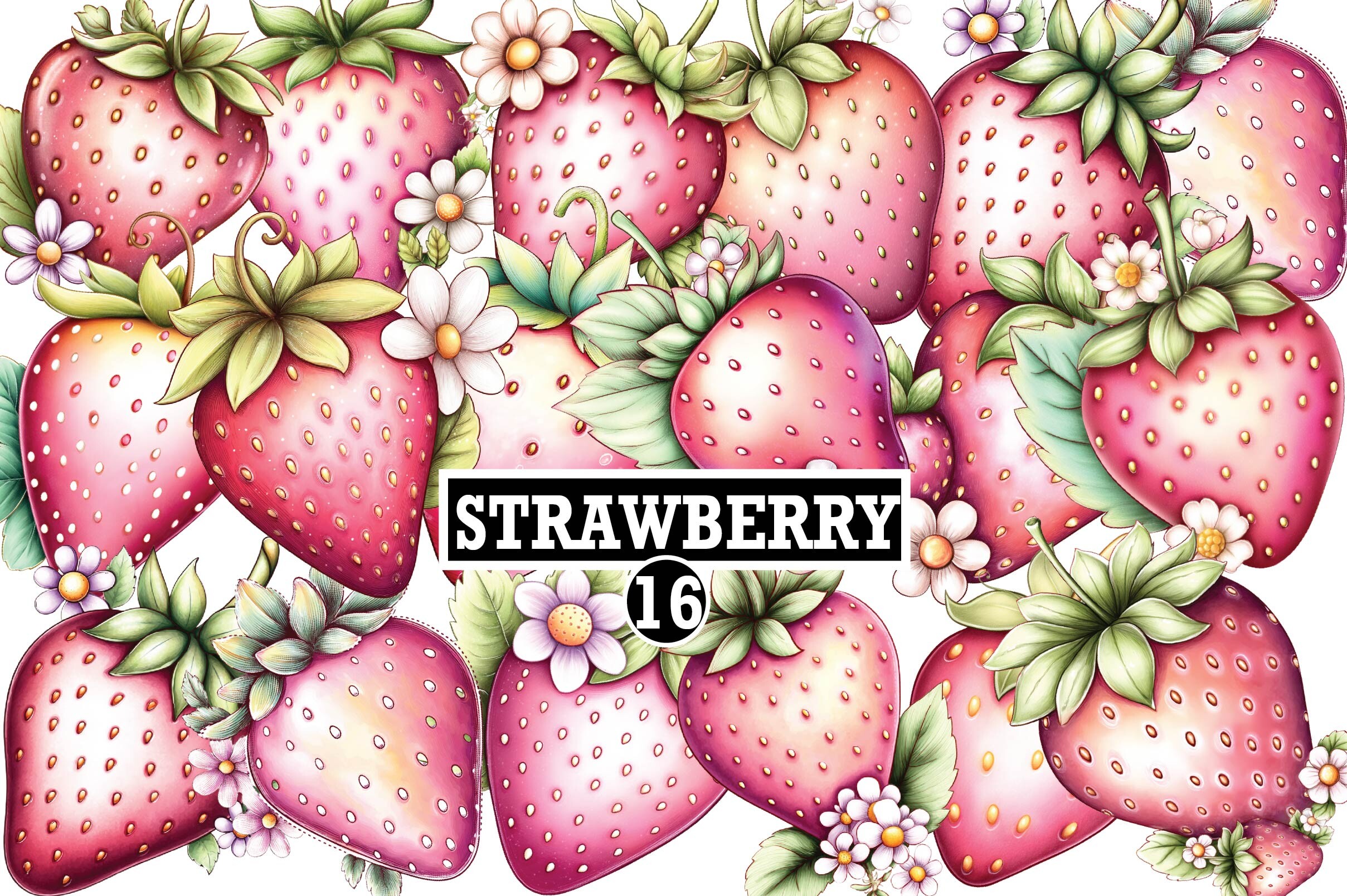 Watercolor Strawberry Clipart Graphic by clipart · Creative Fabrica