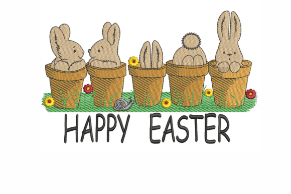 Bunnies in Flower Pots