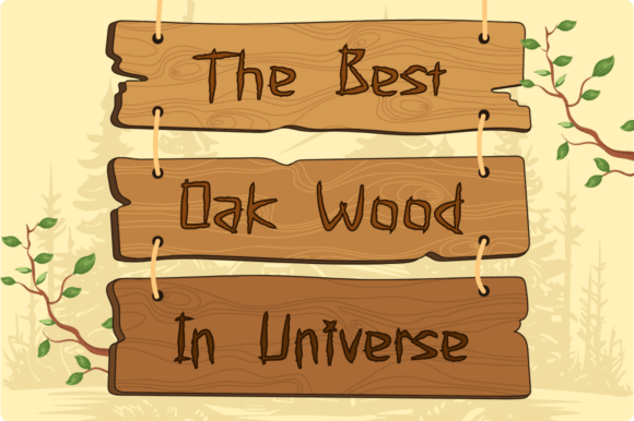 Carved Pine Wood Font - Preview 1