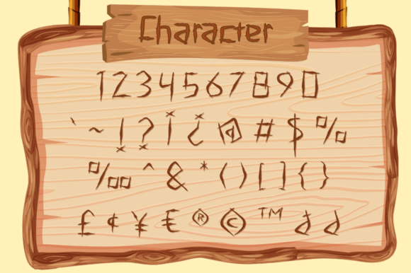 Carved Pine Wood Font - Preview 4