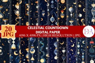 Celestial Countdown Digital Paper Graphic by DIGITAL ART · Creative Fabrica