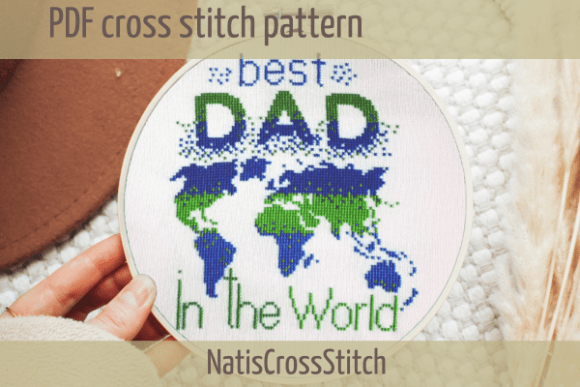 Dad Cross Stitch Pattern World Father