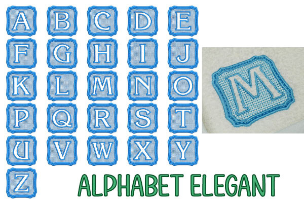 Elegant Alphabet – 7x7cm Embroidery Font