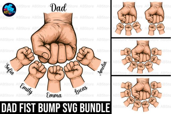 Father's Day Fist Bump SVG Bundle Graphic Crafts By ABStore