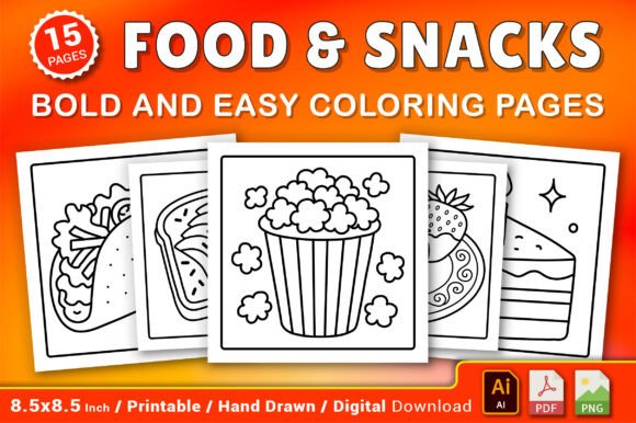 Food and Snacks Coloring Pages