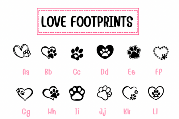 Love Footprints Font PNG with transparent background - Preview 1