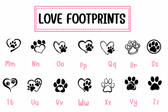 Love Footprints Font PNG with transparent background - Preview 2