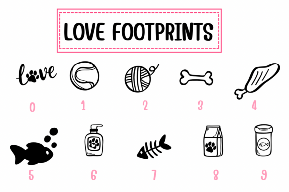 Love Footprints Font PNG with transparent background - Preview 3
