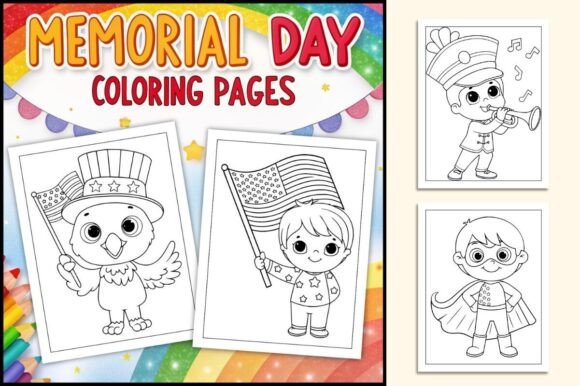 Memorial Day Coloring Pages for Kids Graphic K By TheStudyKits
