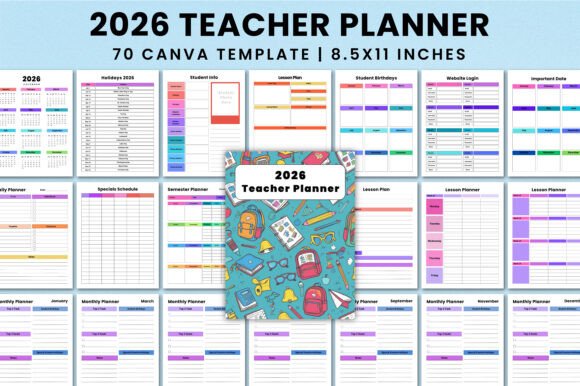 Premium 2026 Teacher Planner for Canva - Digital