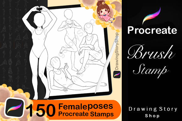 Procreate Female Poses Brushes Stamps